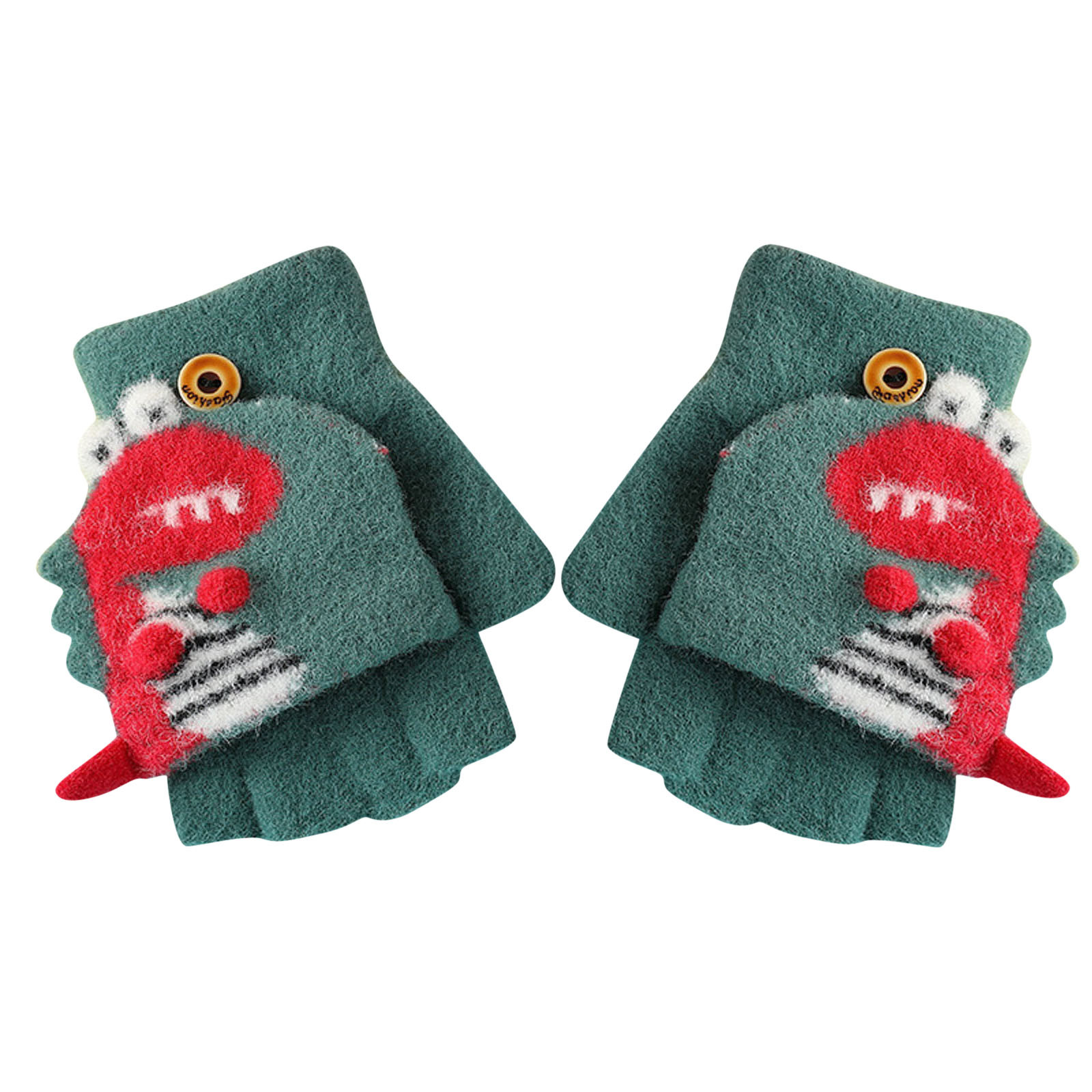 OJSFQUFP Exercise Gloves Green Kid'S Winter Gloves Children Stretchy Warm Gloves Boys Or Girls Knit Gloves Winter Thickened Warm Gloves Fashion Sports Gloves One Size